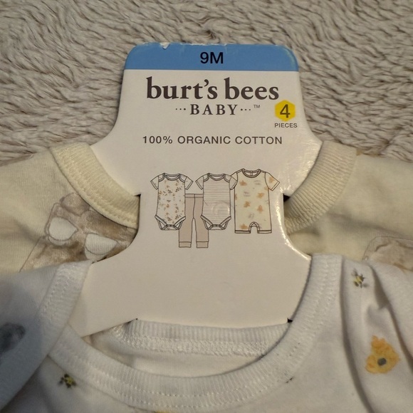 NWT Burts Bees Baby 4 Piece Set Size 9 Months - Picture 2 of 6
